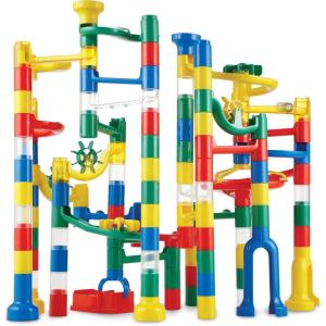 MindWare Marble Run: 123 Piece Set (103 Durable Pieces and 20 Marbles) STEM Building Set for Kids