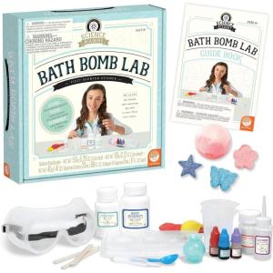 MindWare Science Academy Bath Bomb lab – A 20pc DIY Experiment kit for Boys & Girls – Make 4+ Bath Bomb Experiments – Great Gift for Children & Teenagers