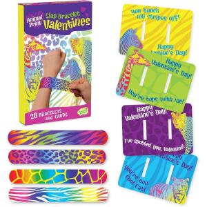 Peaceable Kingdom 28 Party Favors for Kids Fun Gift for Birthday, Classroom Prizes, Pinata and Goodie Bag Stuffers – Galactic Slime Balls(Animal Print Slap Bracelets)