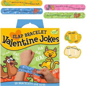 Peaceable Kingdom 28 Party Favors for Kids Fun Gift for Birthday, Classroom Prizes, Pinata and Goodie Bag Stuffers – Galactic Slime Balls(Jokes Slap Bracelets)