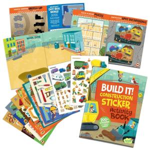 Peaceable Kingdom Build It! Construction Sticker Activity Book – Reusable Sticker Play Set with 200+ Construction-Themed Stickers, Ages 3+