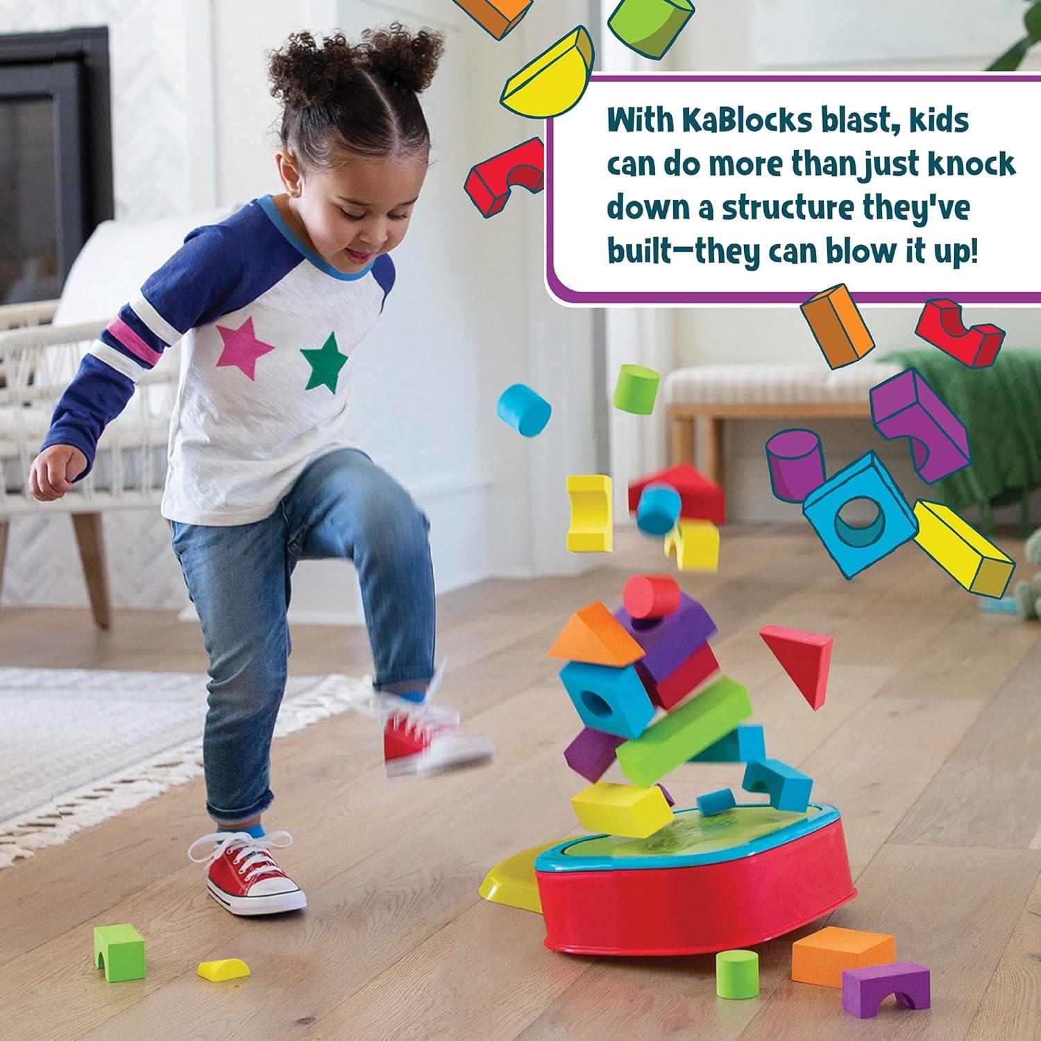 imageMindWare KaBlocks Blast Includes 30 Foam Blocks 2 Launch Blocks Building Platform amp Kaboom Launch Pad Ages 3