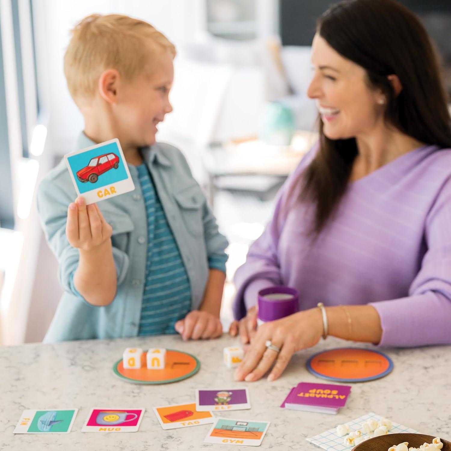 imagePeaceable Kingdom Alphabet Soup Spelling Game Educational Boardgame for Kids Aged 3 and Up Preschool Learning Activities Kindergarten Learning Games