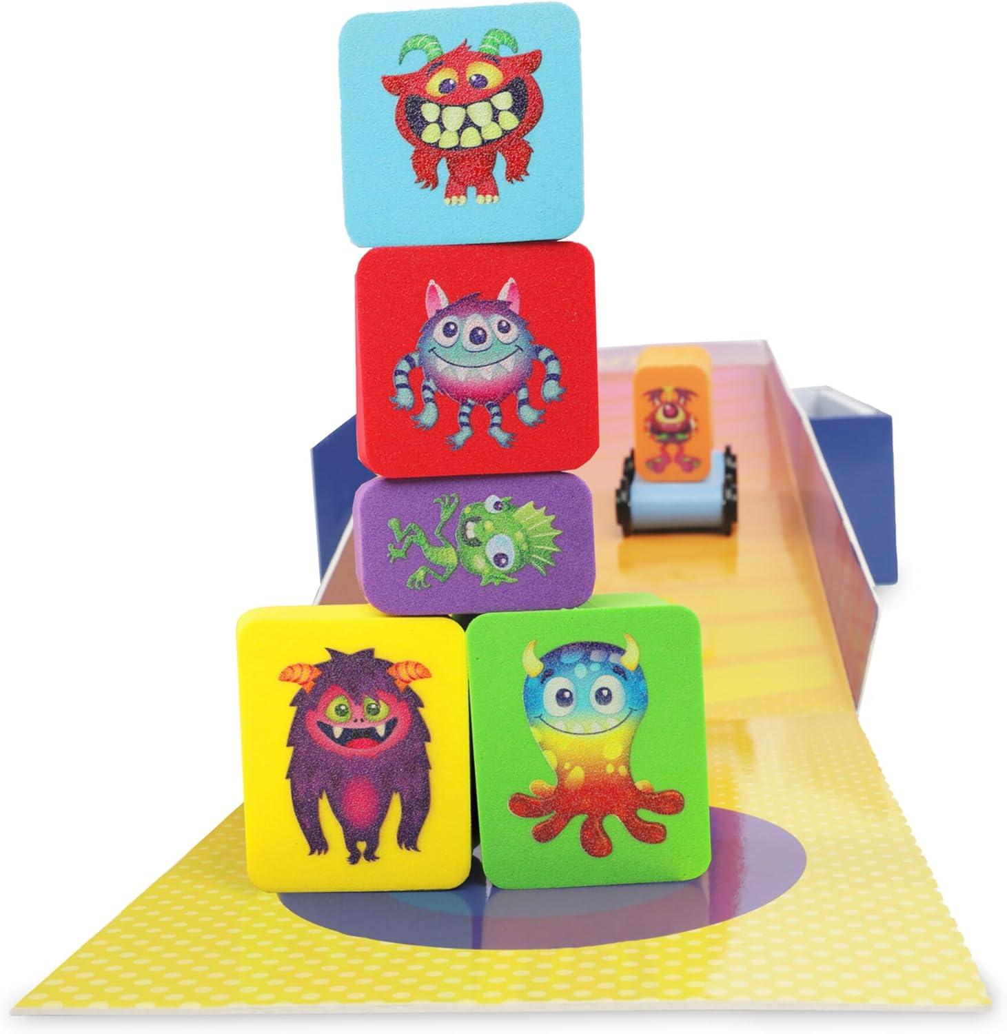 imagePeaceable Kingdom Crash Monsters Toddler Game Learning Toys for 2 Year Olds and up Preschool Games Toddler Board Games Develops Fine Motor Skills Color Matching Stacking Blocks