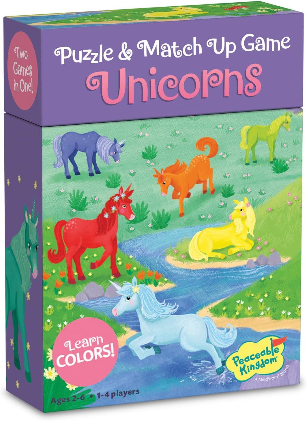imagePeaceable Kingdom Unicorn Puzzle and Match Up GameUnicorns