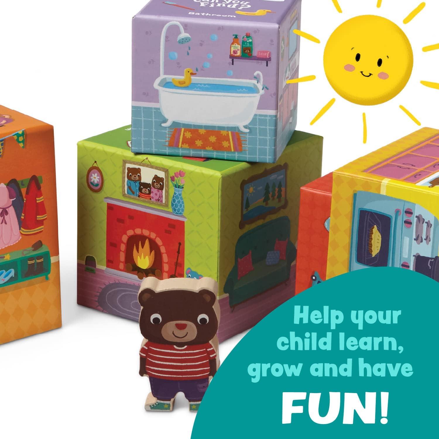 imagePeaceable Kingdom Wheres Bear The Hide and Find Stacking Block Game for 2 Year Olds
