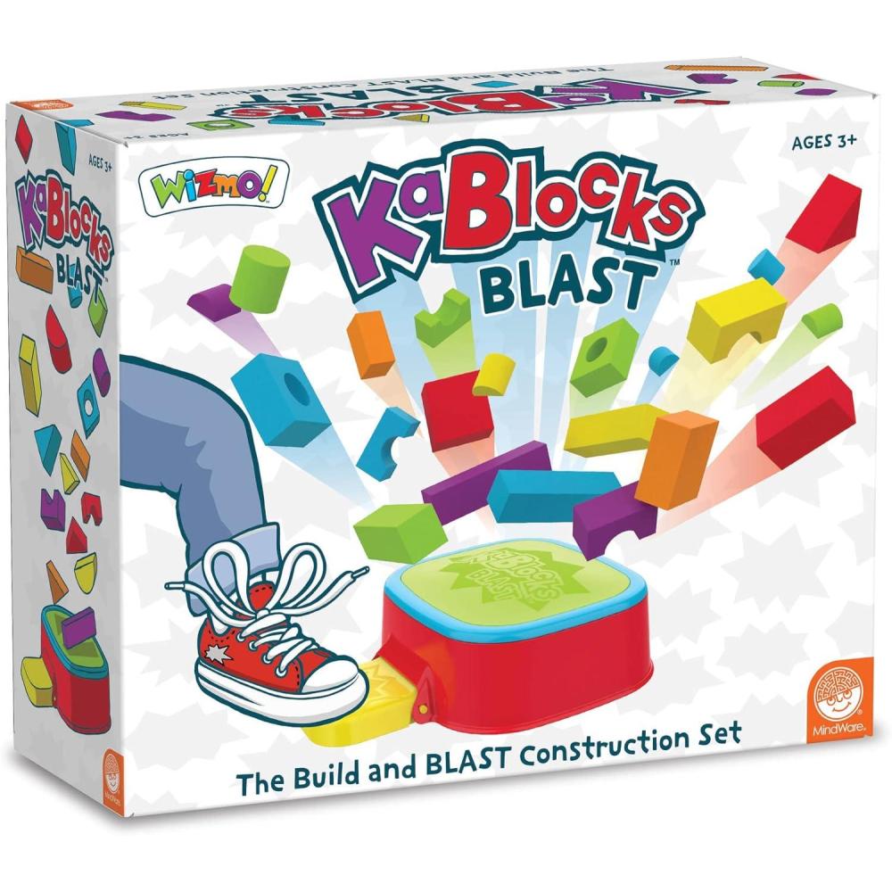 imageMindWare KaBlocks Blast Includes 30 Foam Blocks 2 Launch Blocks Building Platform amp Kaboom Launch Pad Ages 3