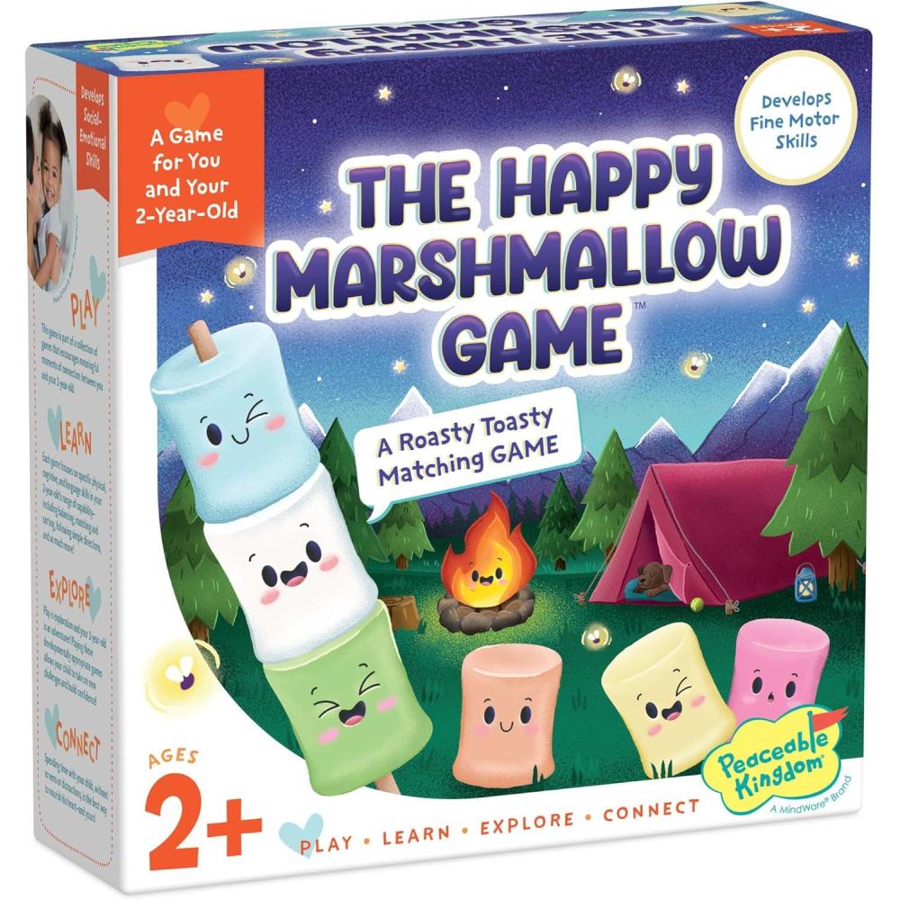 imagePeaceable Kingdom Happy Marshmallow Toddler Game Develops Fine Motor Skills and Color Matching for Kids Ages 2 and Up