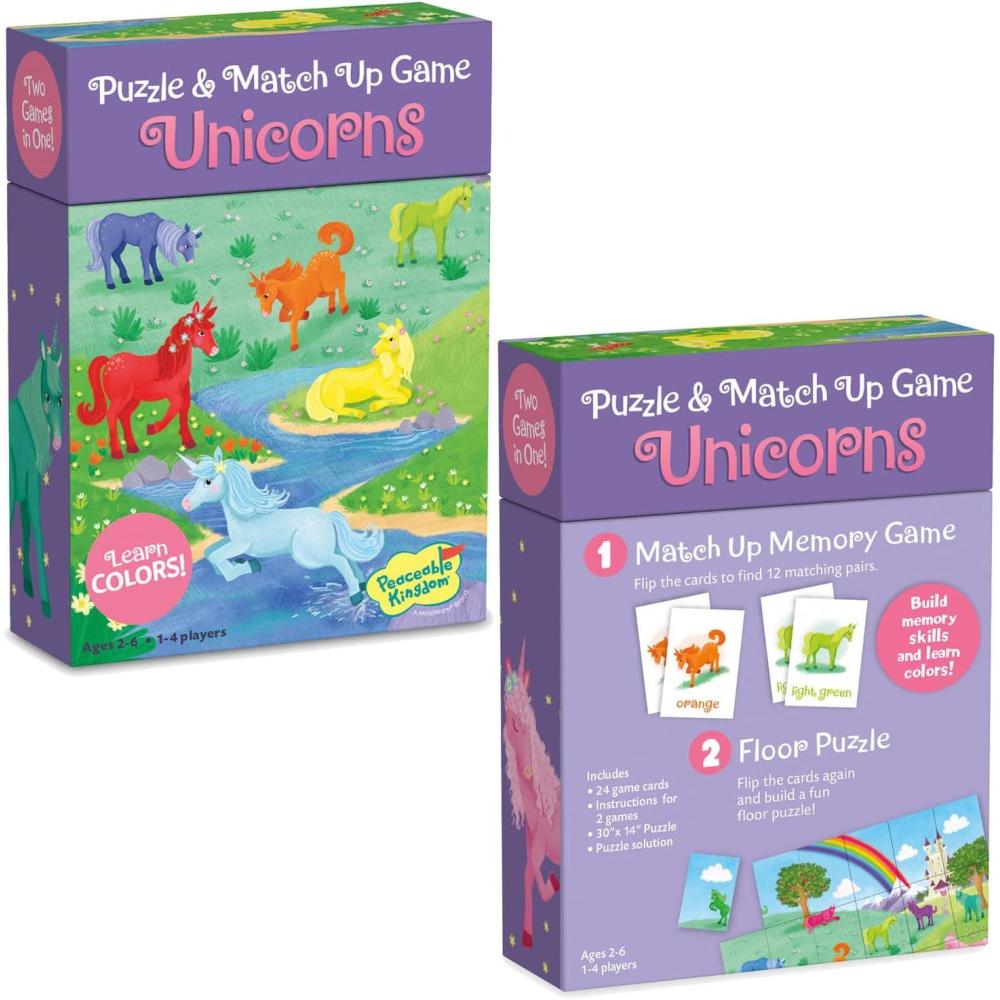 imagePeaceable Kingdom Unicorn Puzzle and Match Up GameUnicorns