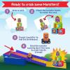 Peaceable Kingdom Crash Monsters Toddler Game – Learning Toys for 2 Year Olds and up, Preschool Games, Toddler Board Games – Develops Fine Motor Skills, Color Matching, Stacking Blocks