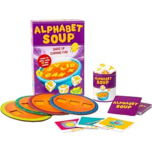 Peaceable Kingdom Alphabet Soup Spelling Game – Educational Boardgame for Kids Aged 3 and Up – Preschool Learning Activities – Kindergarten Learning Games