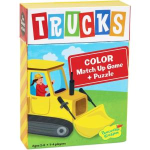 Peaceable Kingdom Floor Puzzle and Matching Game 2 in 1 Educational Activity for Kids 2 Years and Up – Trucks