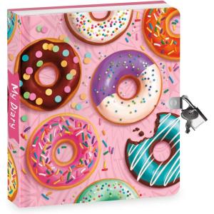 Peaceable Kingdom Donut Diary 6.25″ Lock and Key, Lined Page Diary for Kids