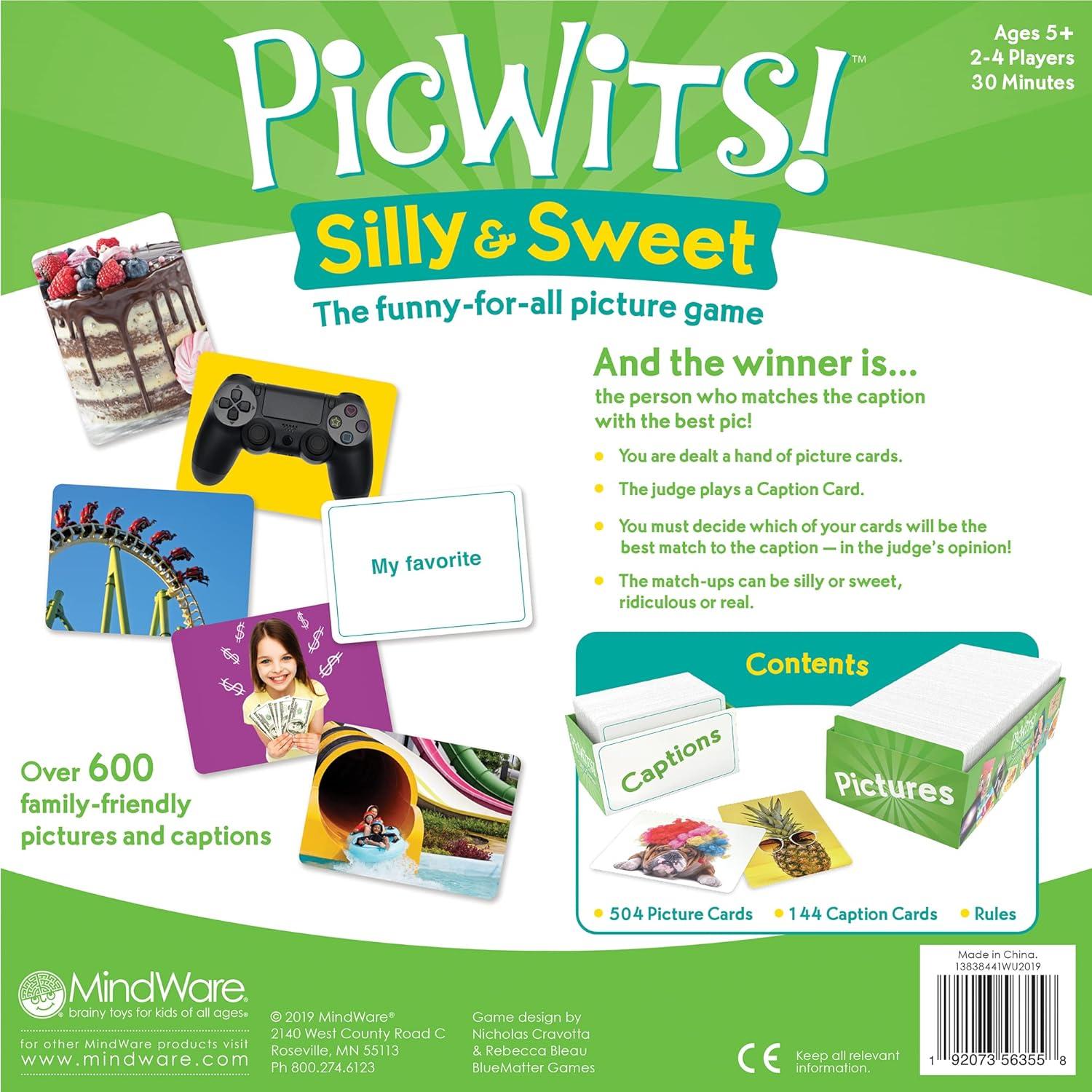 imageMindWare PicWits Funny Quick Wit Picture Captioning Card Game Quick 30Minute Game Play Ages 5 and up Silly amp Sweet