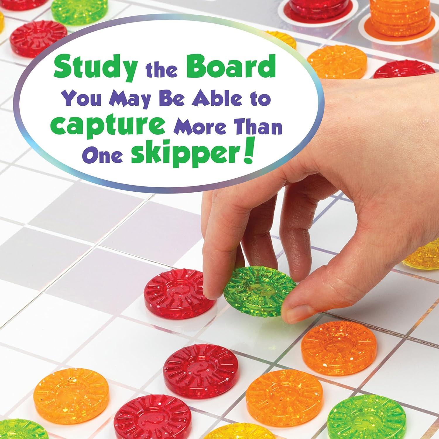 imageMindWare Skippity JumpandCapture Board Game for 2 to 4 Players Twist on Checkers 100pc Fun for Kids amp Adults Ages 5