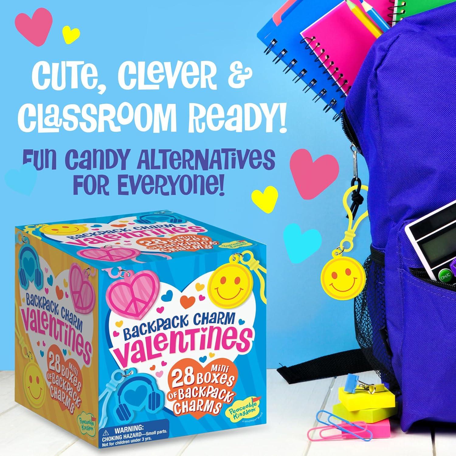 imagePeaceable Kingdom Valentines Box for Kids Valentines Day Box Kit for Valentines Cards for Kids Classroom Sports Eraser ValentinesBackpack Charm Valentines