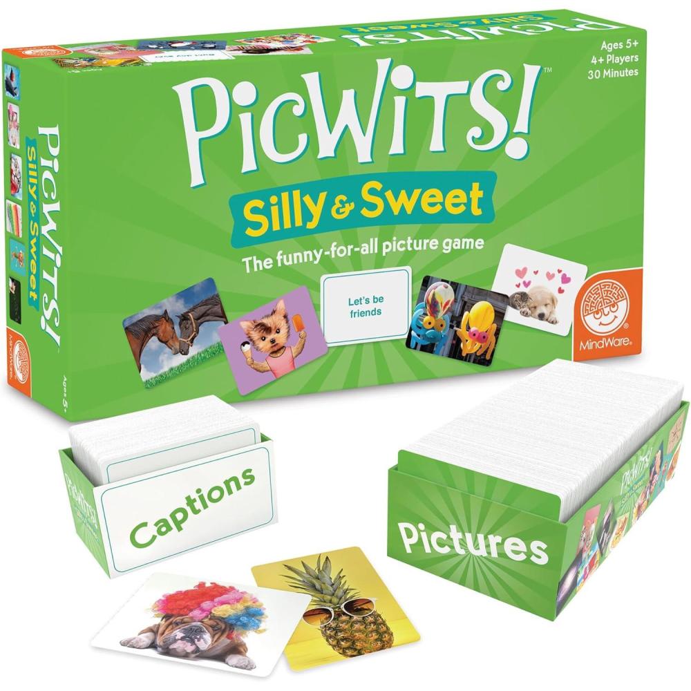 imageMindWare PicWits Funny Quick Wit Picture Captioning Card Game Quick 30Minute Game Play Ages 5 and up Silly amp Sweet