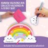 Peaceable Kingdom Valentines Box for Kids, Valentines Day Box Kit for Valentines Cards for Kids Classroom – Sports Eraser Valentines(Rainbow Mailbox Kit)