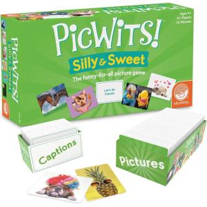 MindWare PicWits, Funny Quick Wit Picture Captioning Card Game, Quick 30-Minute Game Play, Ages 5 and up – Silly & Sweet
