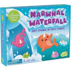 Peaceable Kingdom Narwhal Waterfall Cooperative Game – Fun Games for Kids Ages 6 and Up – Fast-Paced Kid Board Games – Includes Moving Gameboard for Extra Excitement