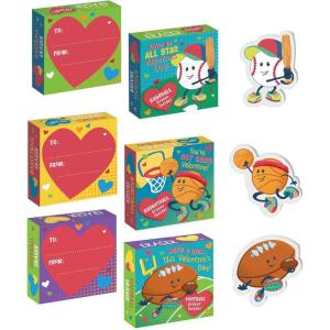 Peaceable Kingdom Valentines Box for Kids, Valentines Day Box Kit for Valentines Cards for Kids Classroom – Sports Eraser Valentines(Sports Eraser Valentines)