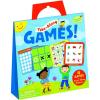 Peaceable Kingdom Take Along Games Reusable Sticker Tote, Portable Activity Set with Static Cling Play Boards and Scenes, Mess Free Travel Entertainment, Kids Age 3+, Four Game Collection