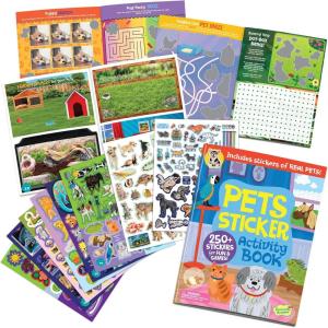 Peaceable Kingdom Pets Sticker Activity Book – 200+ Colorful Stickers, 38 Pages of Coloring, Puzzles & Reusable Puffy Sticker Scenes for Ages 3+