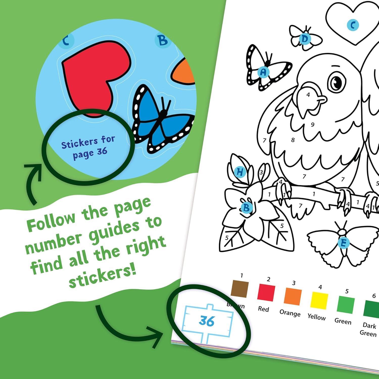 imagePeaceable Kingdom Animals Sticker Activity Book 200 Colorful Stickers 38 Pages of Coloring Puzzles amp Reusable Puffy Sticker Scenes for Ages 3