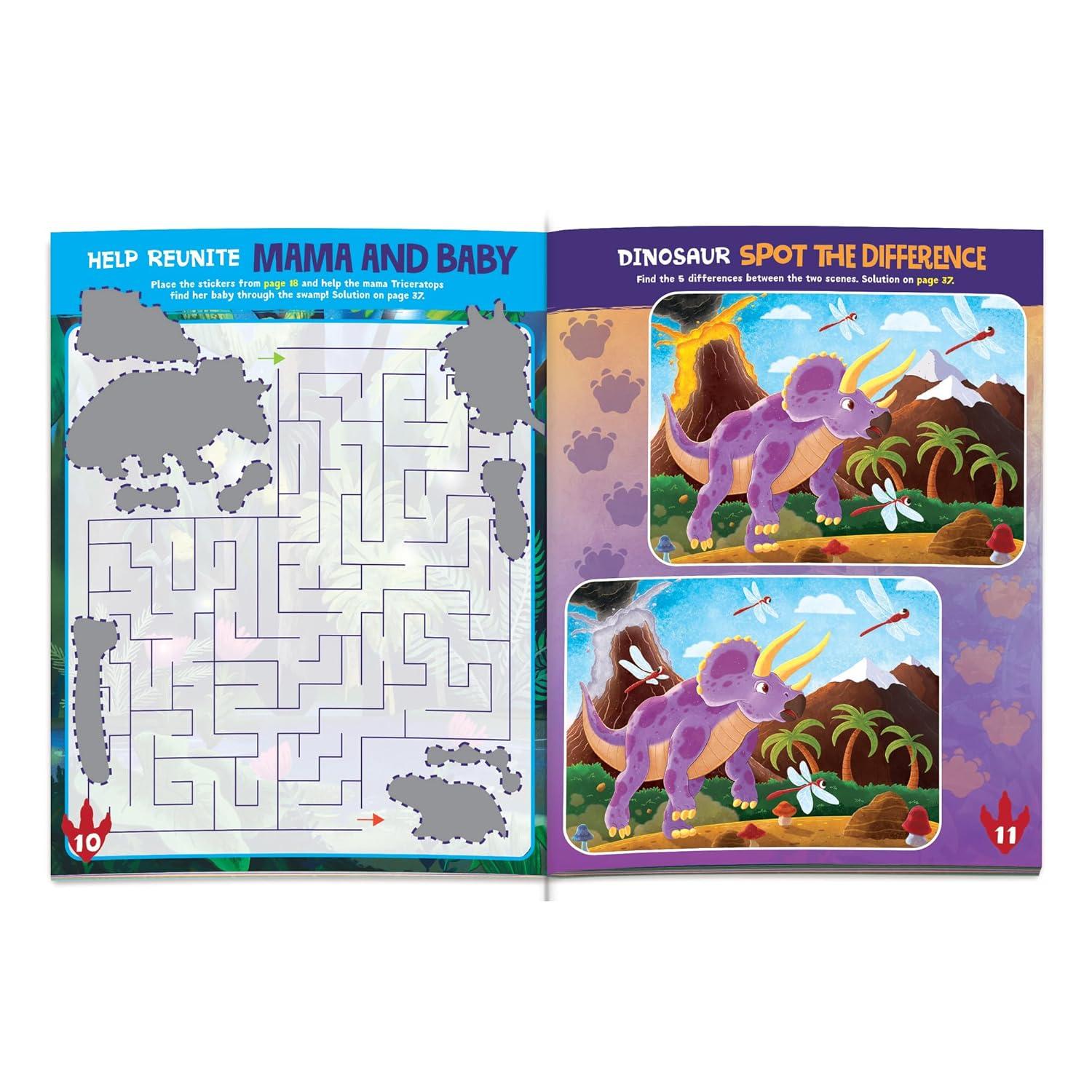 imagePeaceable Kingdom Dinosaur Sticker Activity Book Reusable Sticker Scenes for Kids Ages 3 and Up Includes 200 Stickers
