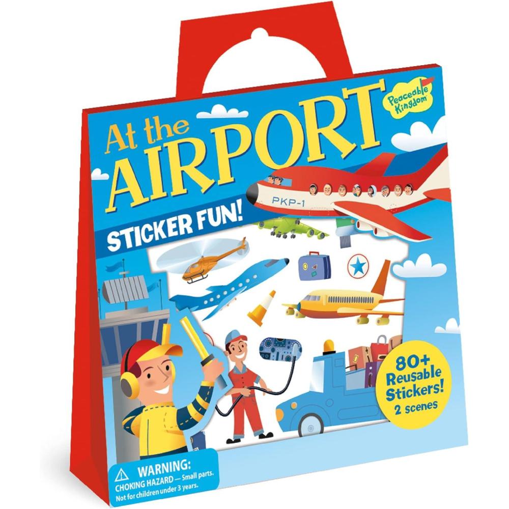 imagePeaceable Kingdom Sticker Fun At the Airport Reusable Sticker Tote