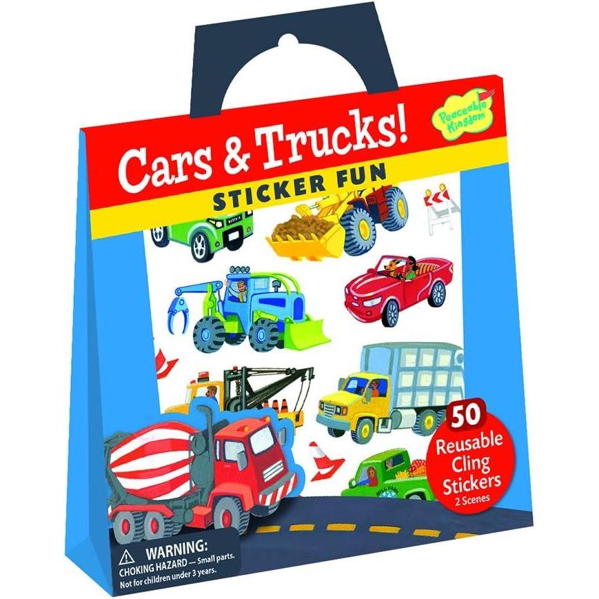 imagePeaceable Kingdom Sticker Fun Cars and Trucks Reusable Sticker Tote
