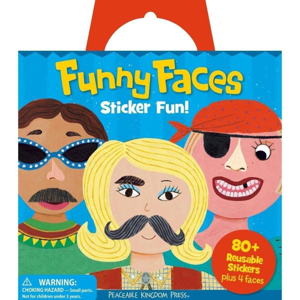 imagePeaceable Kingdom Sticker Fun Funny Faces Reusable Sticker Tote