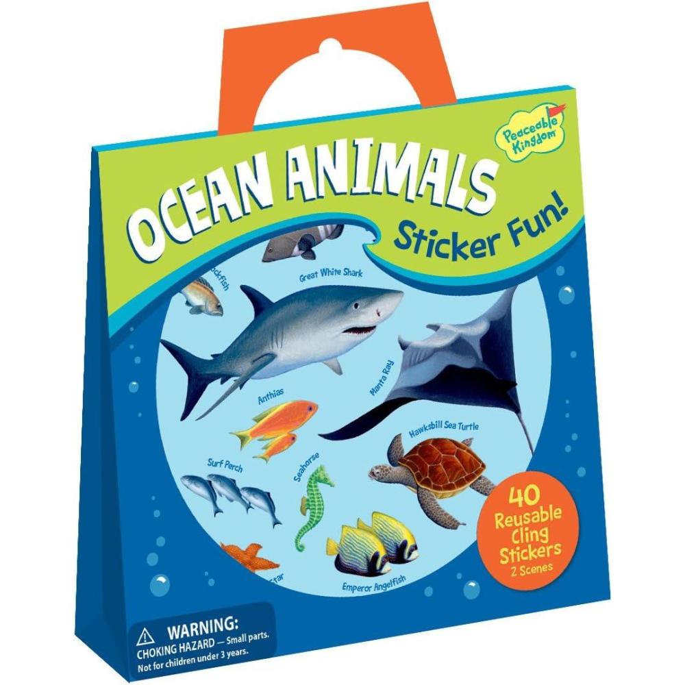 imagePeaceable Kingdom Sticker Fun Ocean Animals Reusable Sticker Tote