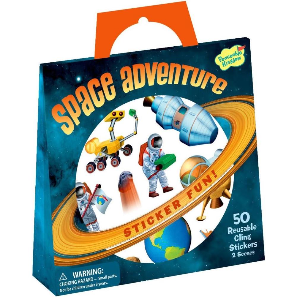 imagePeaceable Kingdom Sticker Fun Space Adventure Reusable Sticker Tote