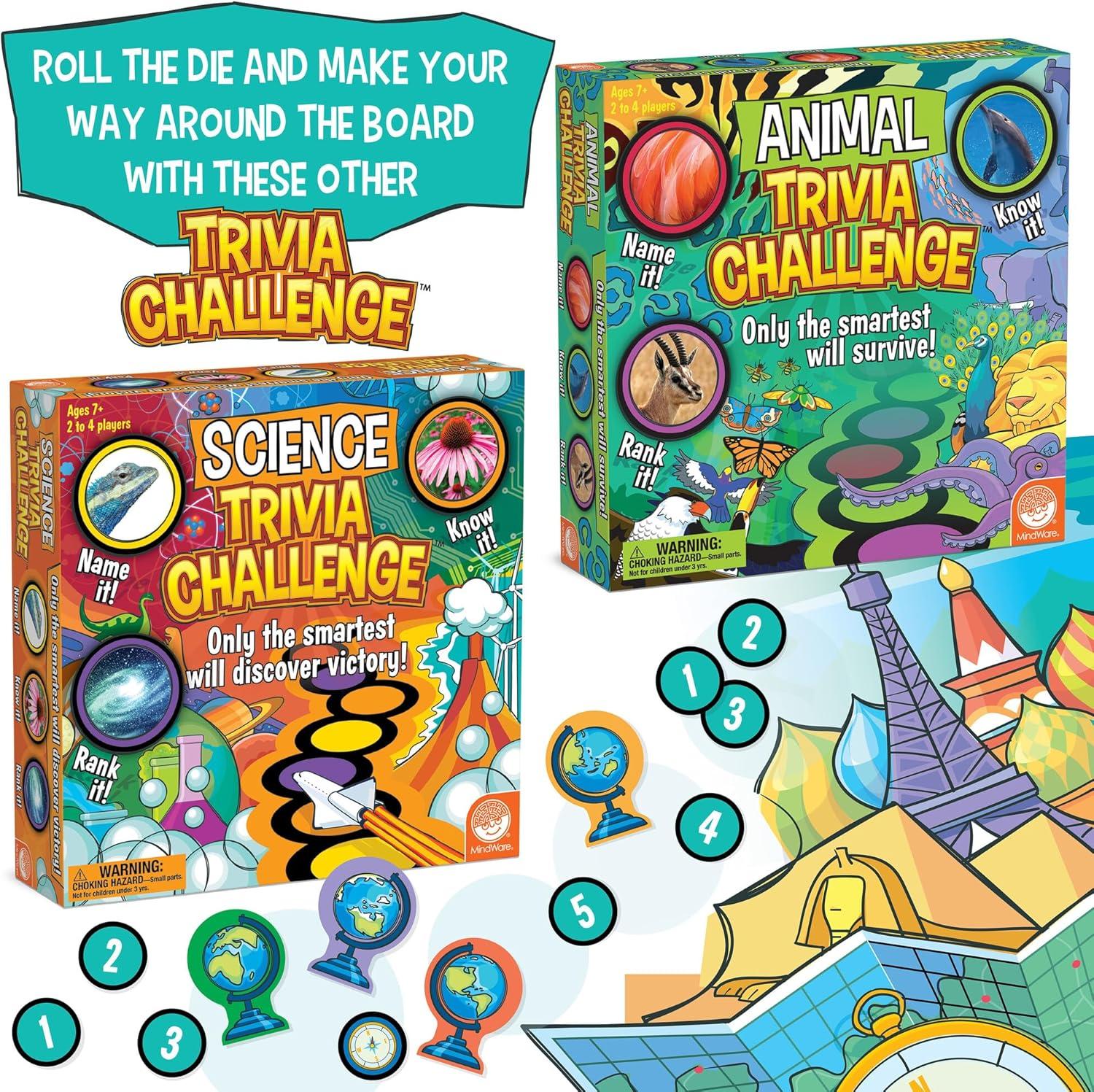 imageMindWare Geography Trivia Challenge Board Game for Kids 812 and Up Fun Trivia with 432 DoubleSided Question Cards Educational Geography Game Ages 8 and Up