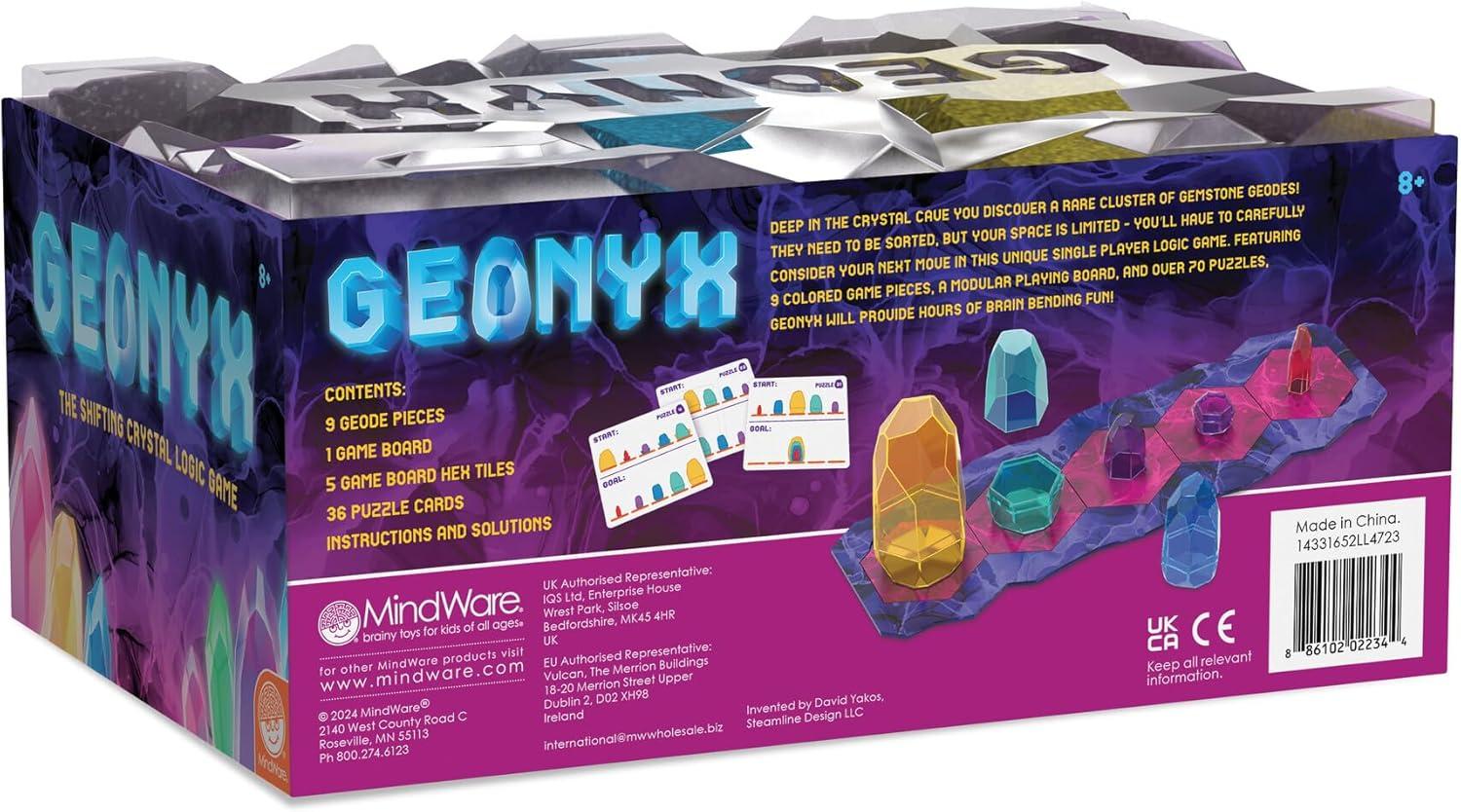 imageMindWare Geonyx SinglePlayer Logic Game CrystalShifting Brain Teaser Puzzle with Progressive Challenges for Critical Thinking and Spatial Reasoning Solo Play for Kids and Adults Ages 8 and Up