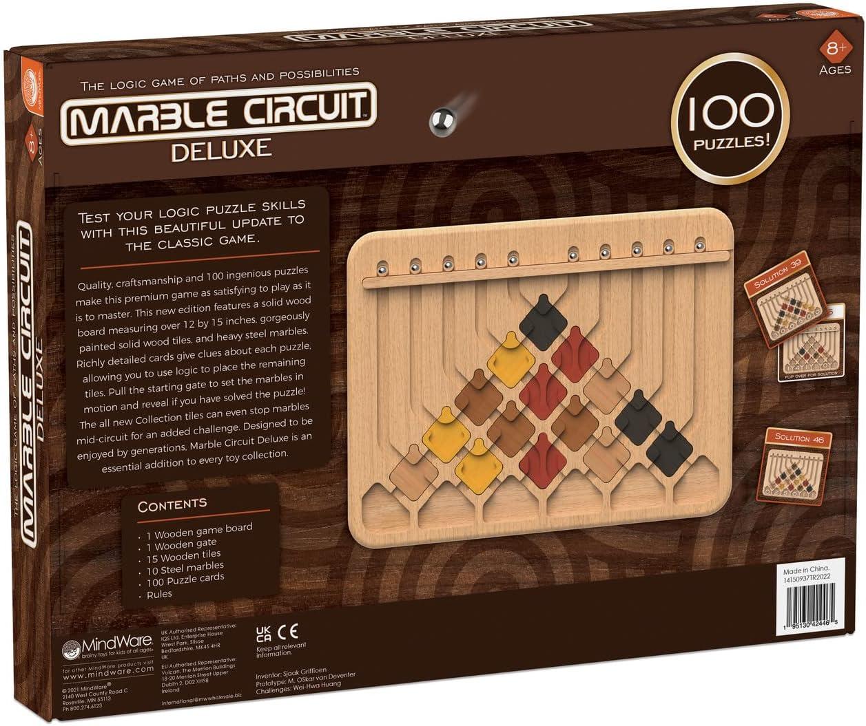 imageMindWare Marble Circuit Deluxe Brain Teaser Puzzles Logic Game for 1 Player Great Gift for Kids amp Adults Premium Marble Maze Game with 100 Brain Puzzles Ages 8