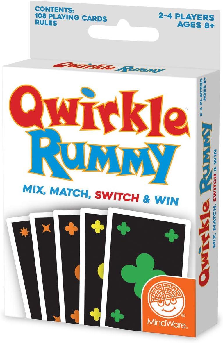 imageMindWare Qwirkle Strategy Games Pack of 2 Travel Games Kit Includes Qwirkle Travel and Rummy Ages 6 and Up