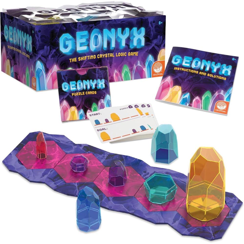 imageMindWare Geonyx SinglePlayer Logic Game CrystalShifting Brain Teaser Puzzle with Progressive Challenges for Critical Thinking and Spatial Reasoning Solo Play for Kids and Adults Ages 8 and Up