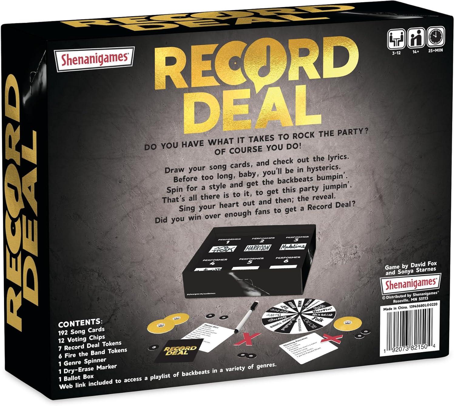 imageShenanigames Record Deal Party Card Experience Music Performance Voting Challenge with Song Genres Lyrics Beats Teen Players Age 14 Group Night Entertainment
