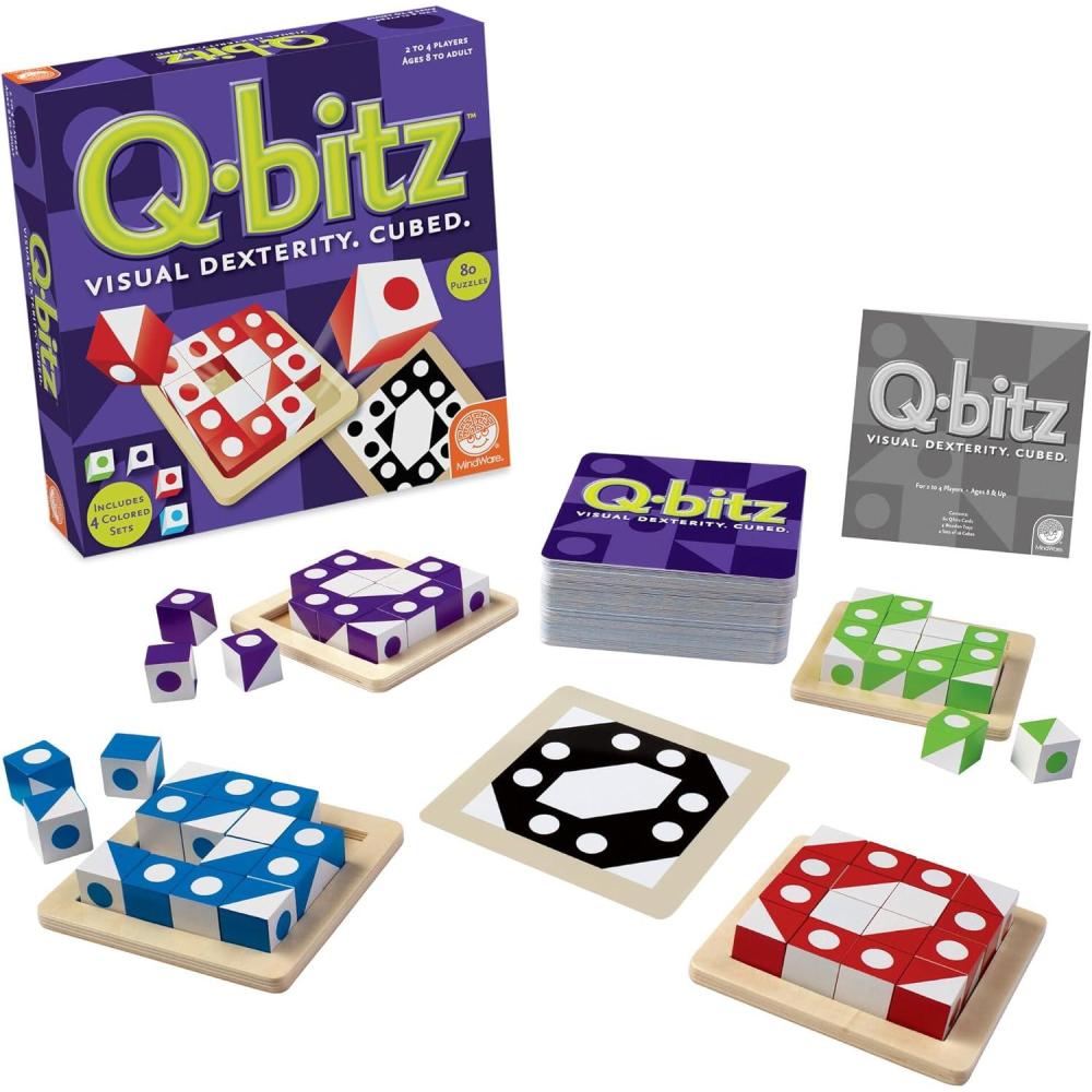 imageMindware QBitz Pattern Matching Fun Board Games for Family Game Night Ages 8 and up 24 Players