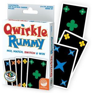 MindWare Qwirkle Rummy Card Game – Strategy Games for Adults and Family – Fun Family Games & Party Games for Adults – Match Shapes & Colors, Score Qwirkles to Win – Ages 8 and Up