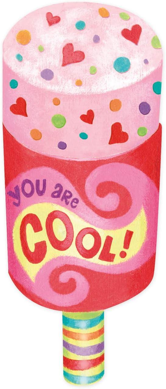 imagePeaceable Kingdom Chillin Strawberry Scratch and Sniff Valentines 28 Ice Cream Card Pack