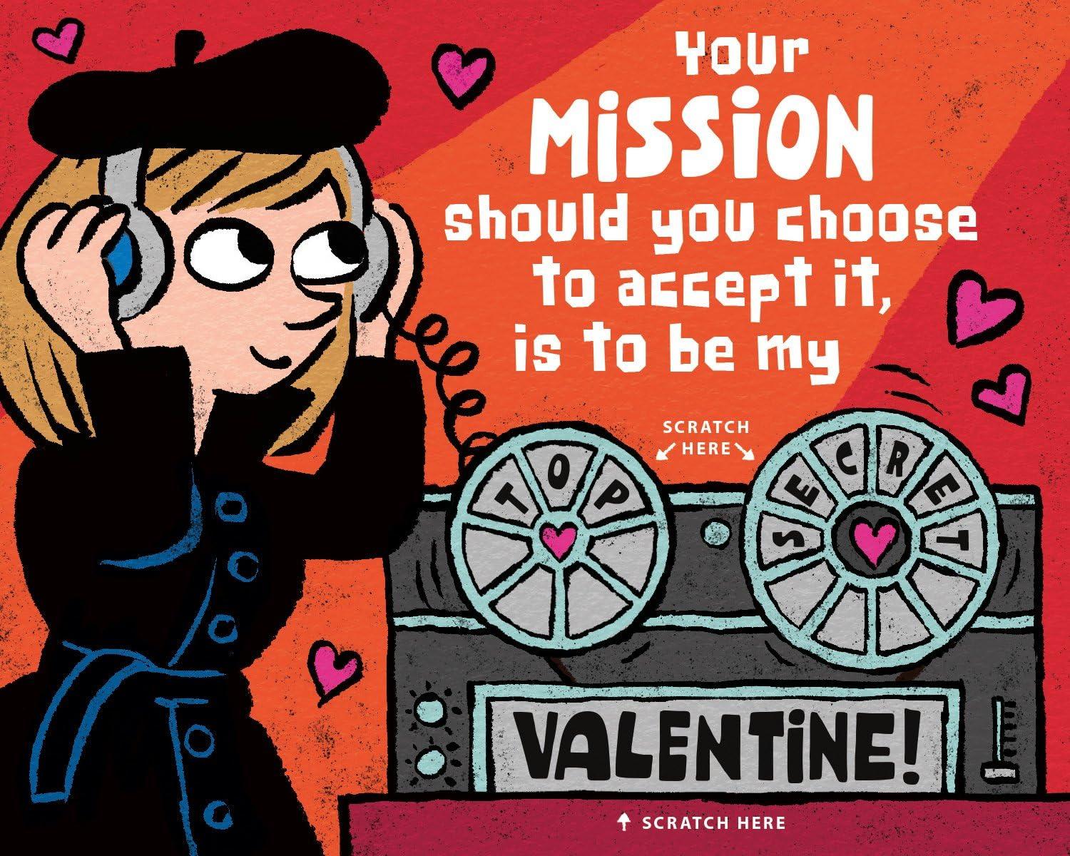 imagePeaceable Kingdom Secret Agent ScratchOff Valentine Cards 28 Cards