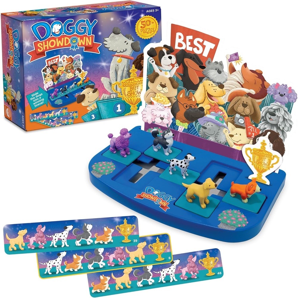 imageMindWare Doggy Showdown Logic Game Single Player Puzzle Game Portable Brain Games for Kids Ages 3 and Up Includes Over 50 Beginner and Advanced Puzzle Cards