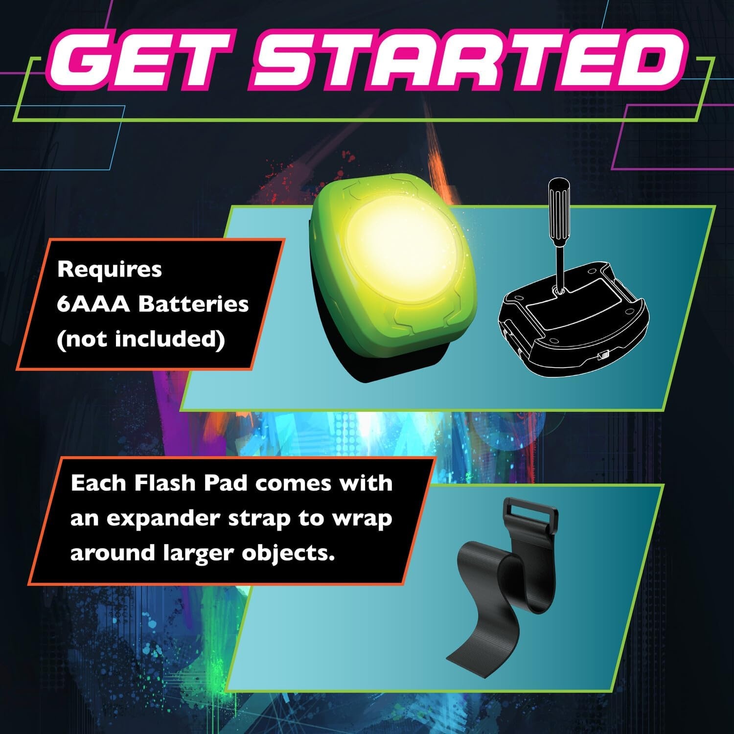 image:imageMindWare Flex Flash Reflex Training Game for Kids amp Adults FastPaced Reaction Speed Game with Wearable LightUp Pads 13 Players Ages 6