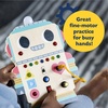Peaceable Kingdom Blinkity Bot Light Up Busy Board for Toddlers Montessori Wooden Toy