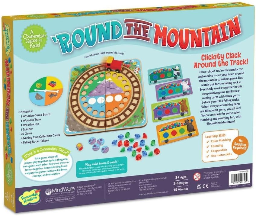 image:imagePeaceable Kingdom Round the Mountain Cooperative Board Game for Kids A cooperative game where players team up to win together for 24 players Ages 3