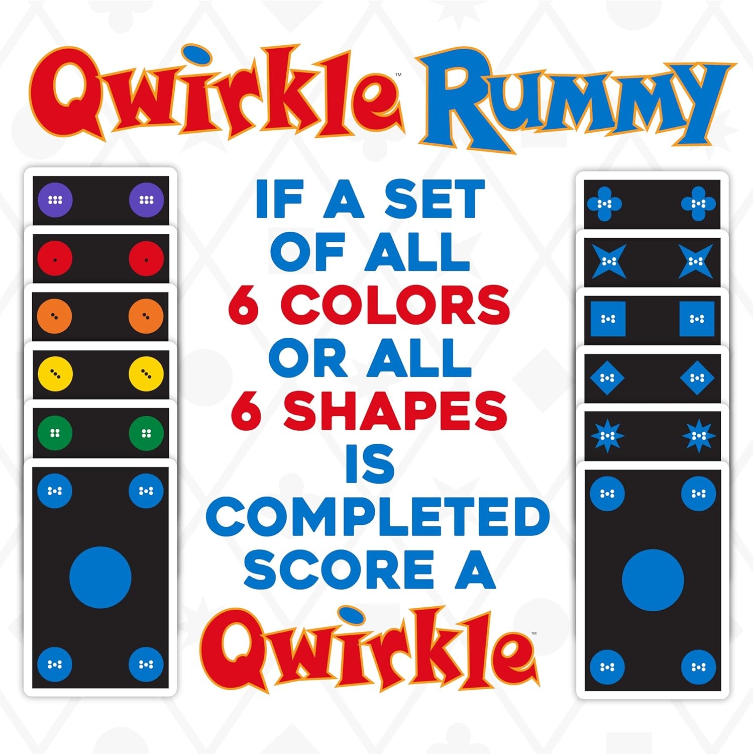 image:imageMindWare Qwirkle Rummy Color BlindFriendly Edition Easy to Play for ColorVisionimpairedFamily Favorite Card Game Twist on Qwirkle Fun Brain Challenge Kids amp Adults Strategy 24 Players